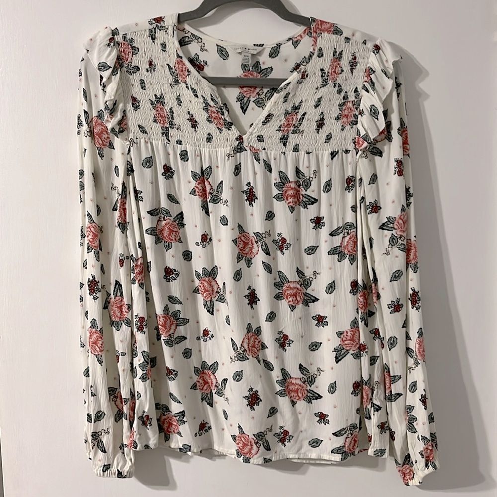 Lucky Brand Roses Cottagecore Long Sleeve Top Medium
